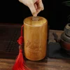 Bamboo Piggy Bank Fake Money Pantry Rustic Saving Pot Coin Jar Table Decor Natural Child 1