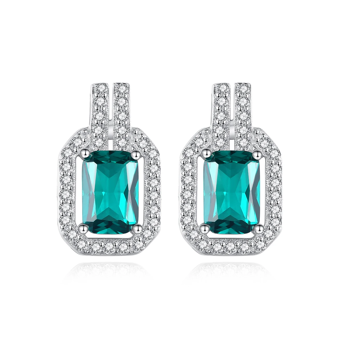 Boucle d'oreille à tige en argent Sterling en forme de bouteille pour femmes, pierres précieuses vertes, accessoires de mariée fins de mariage_voghion.com