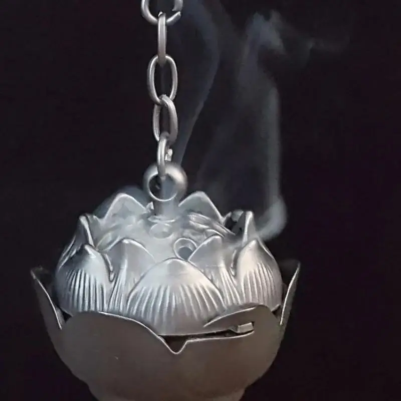 Crane Incense Burners Holder Stove Lotus Incense Burners Antique Alloy Lotus Hang Stove Tea Ceremony Craft Household Decorative