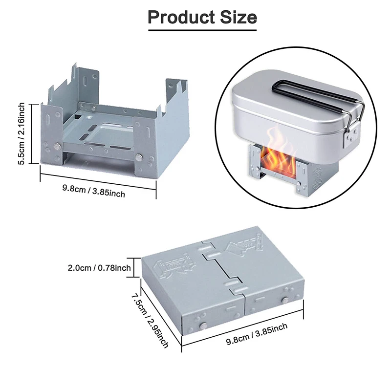 Portable Solid Fuel Stove Collapsible Stove Alcohol Oven Burner Thickened Solid Alcohol Fuel Folding Mini Camping