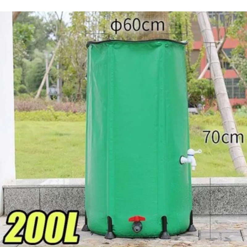 

200L 100L Rain Barrel collapsible Rainwater Harvest water tank garden strong PVC foldable Collection Tank Container with Runoff