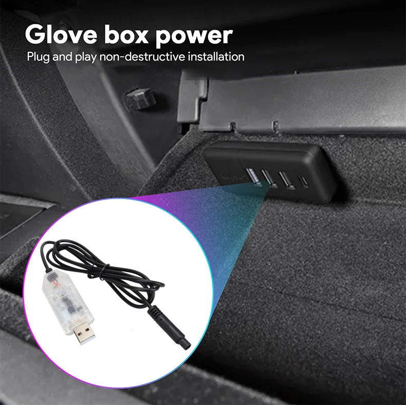 Streamer Auto Innen Versteckte Atmosphäre Lichter USB Symphonie Auto Frontscheibe Dashboard LED Umgebungs Licht Dekoration Lampe – Detail 5
