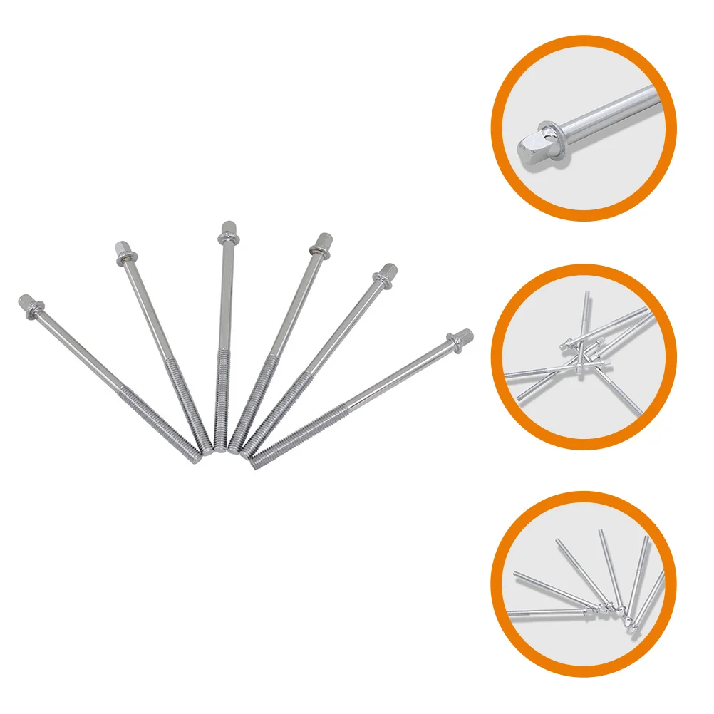 

6pcs Drum Tension Rod 11cm Replacement Bass Drum Screw Percussion Accessory