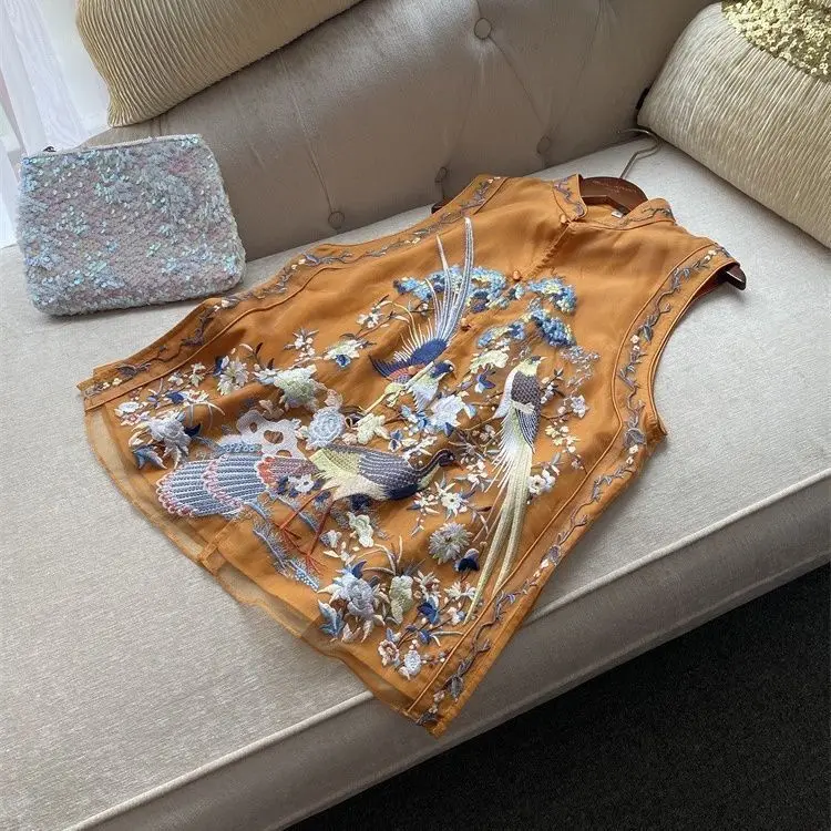 Chinese Style Women's Vest Women Cheongsam Waistcoat
