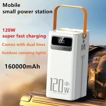 Nuovo caricabatterie portatile da 160000 mAh di grande capacità per alimentazione mobile 120 W Caricatore rapido USB Type-C Batteria esterna per telefono