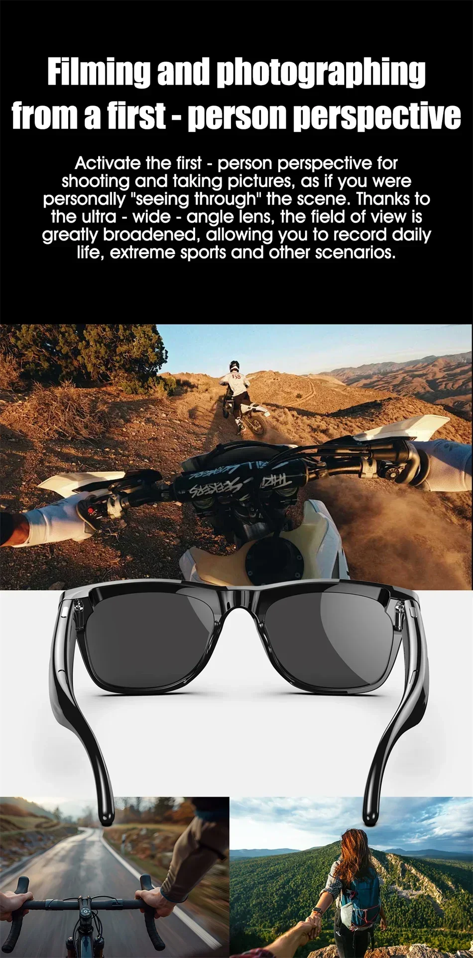 Lenovo 8K Smart Glasses With 1200mp Camera Chat Gpt Touch Sport AI Sunglasses Music Player Bluetooth Calling Voice Assistant