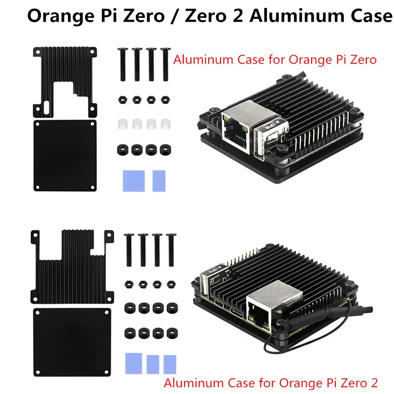 

Orange Pi Zero / Zero 2 Aluminum Alloy Metal Armored Shell Passive Cooling CPU Heat Sink Enclosure Case for Orange Pi Zero