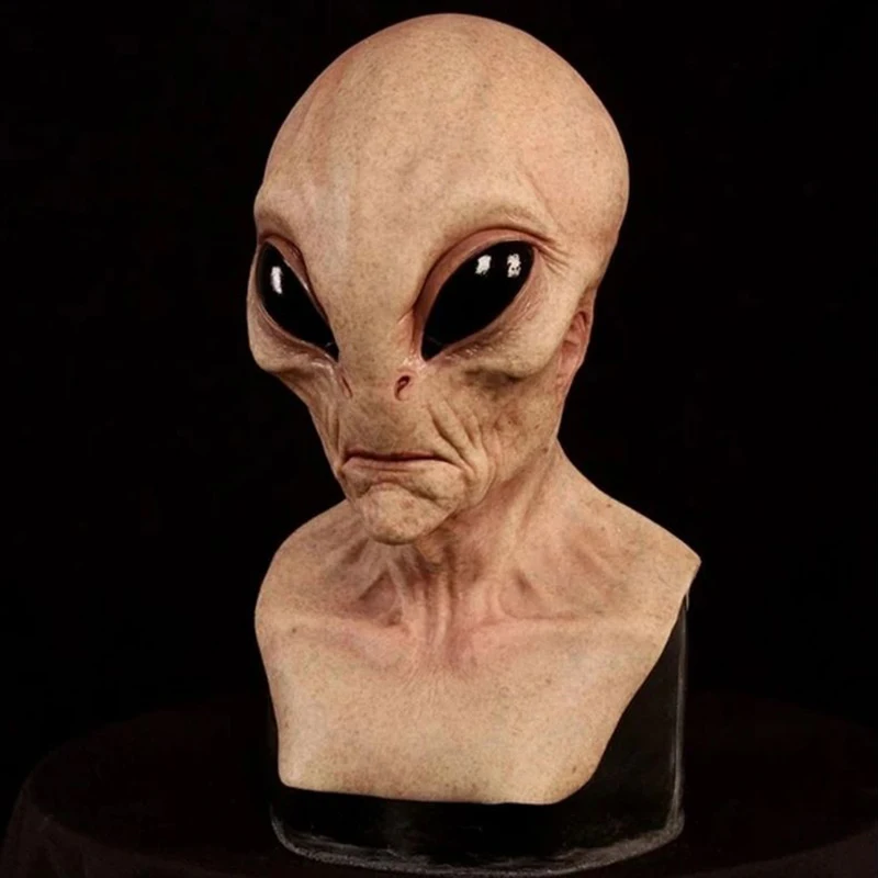 Alien Et Mask Cosplay Horror Movie Role Latex Big Eye Helmet Full Face Unisex Headwear Halloween Masquerade Party Costume Prop