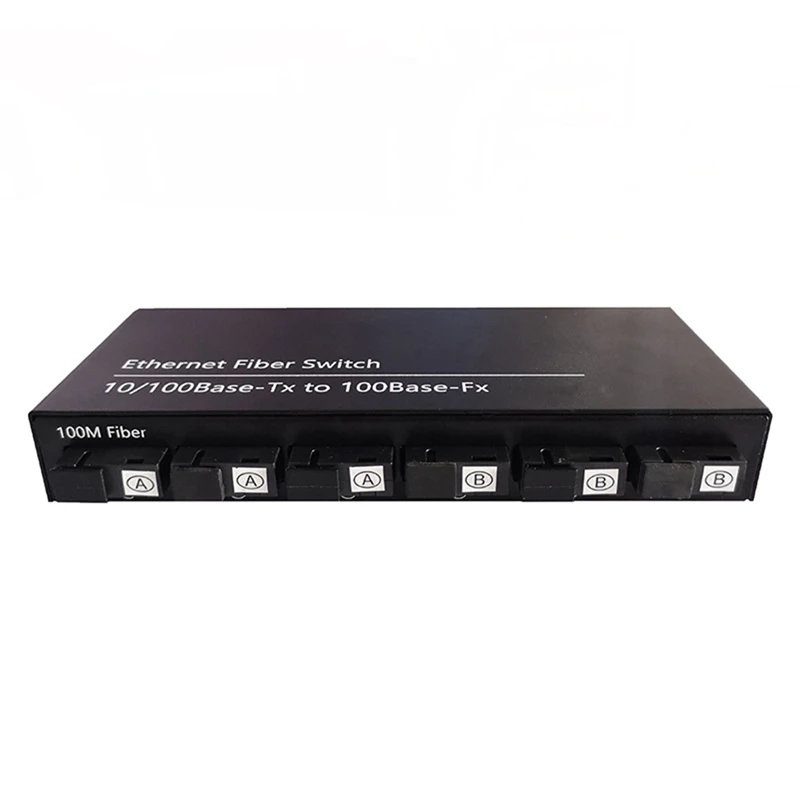 6Port 10/100M Ethernet Switch 6 Fiber Port 25KM 2UTP RJ45 Fiber Optical Transceiver Optical Media Converter