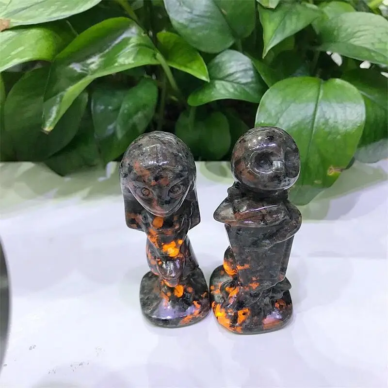 

1 шт. натуральный йоперлитный резной мультяшный Кристалл ручной работы лечебный камень домашний декор креативные рождественские подарки для детей