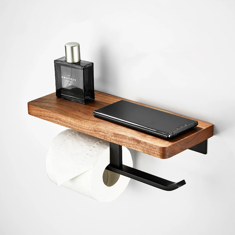 Walnut Wood Black Bathroom Hardware Set Towel Rack Toilet Paper Holder Towel Bar Robe Hook Shelf Bathroom Accessories toilet paper holder towel hook bathroom hardware set bathroom hardware accessories