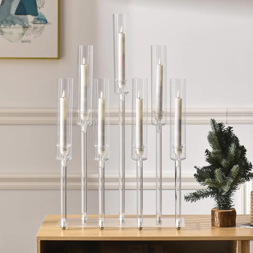 Elegant 7 Arm Acrylic Candlestick Candelabra