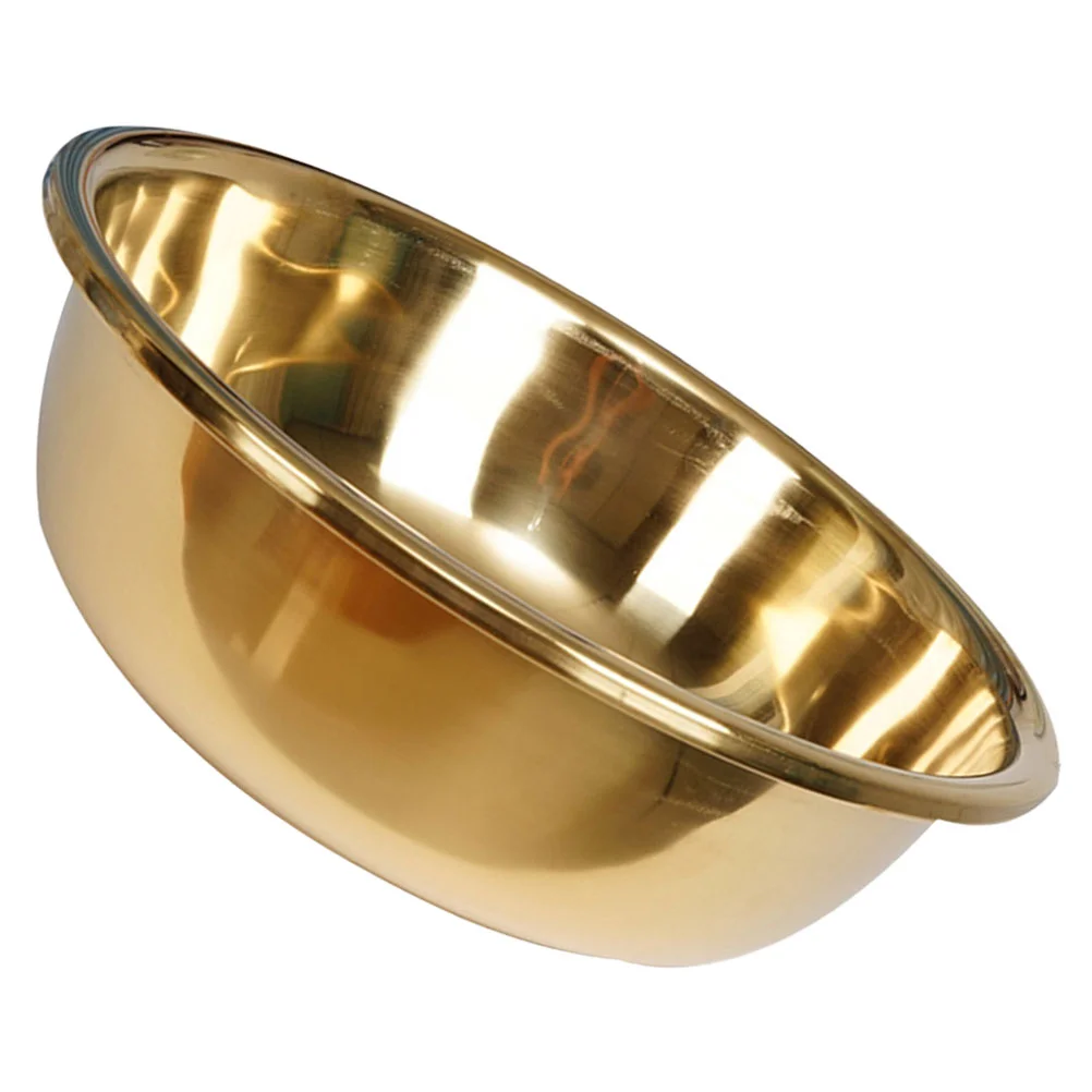 

Stainless Steel Basin Thickened Kitchen Bath Household Vegetable Wash (gold) Mixing Bowls Metal