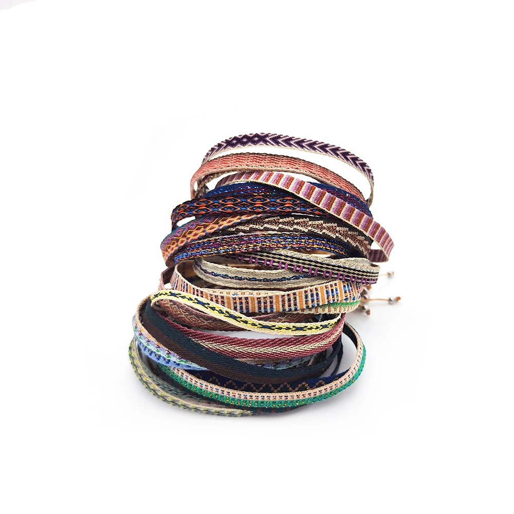 KKBEAD Kolumbien Armband Stoff Stoff Armbänder für Frauen Männer Handgewebtes geflochtenes Armband Geschenk Großhandel Boho Freundschaftsschmuck
