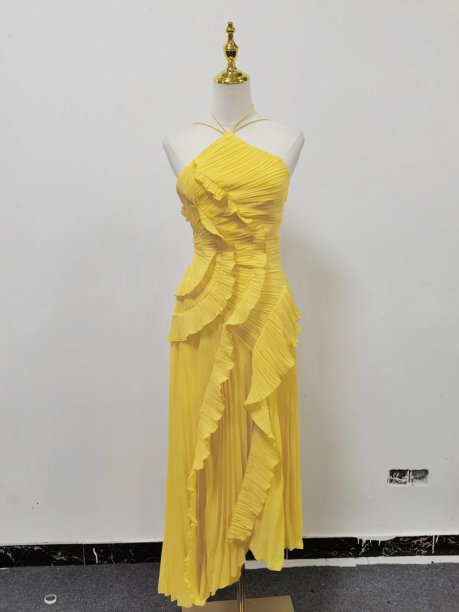 فستان VGH مثير غير متماثل بدون ظهر للنساء بدون أكم...