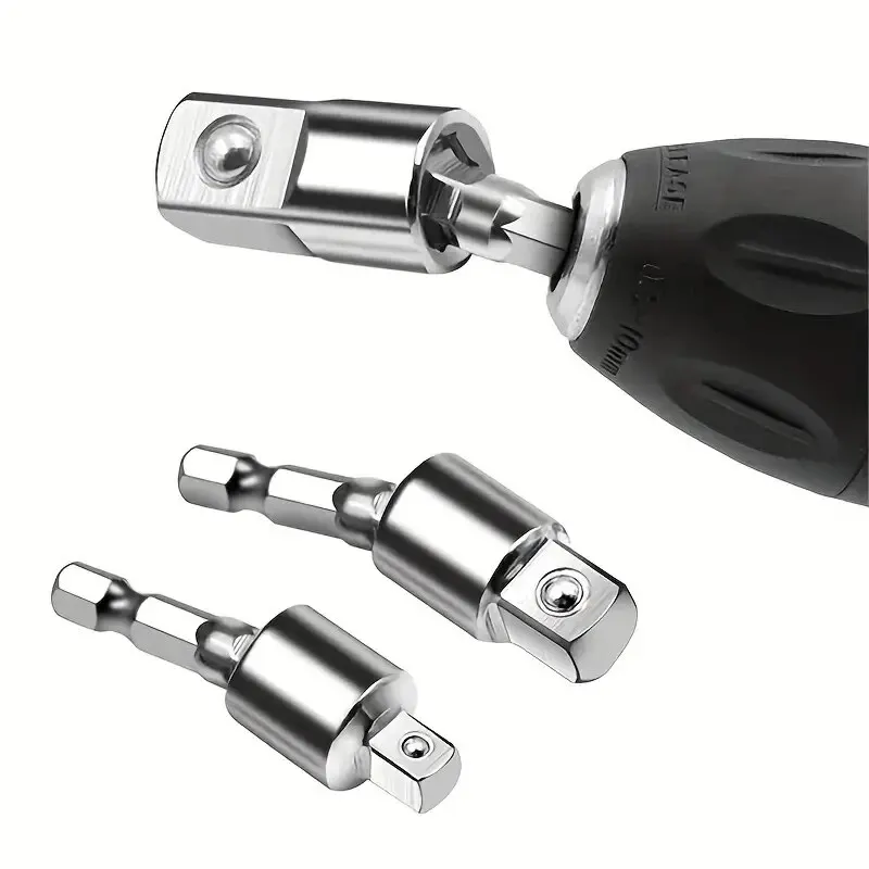 360&deg;electric Drill Air Screwdriver Sleeve Universal Adapter Hexagonal Handle to Square Head Rotary Adapter Connect Rod Tool