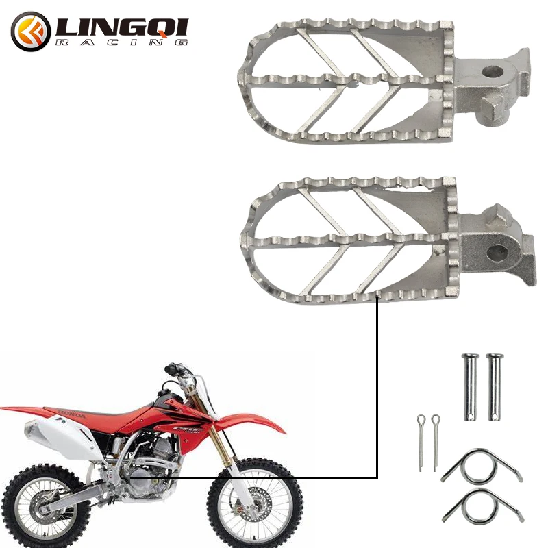 Repose-Pieds Passager Moto Dirt Bike - Paire En Alliage Aluminium Avec Ressorts - Rouge - Universel