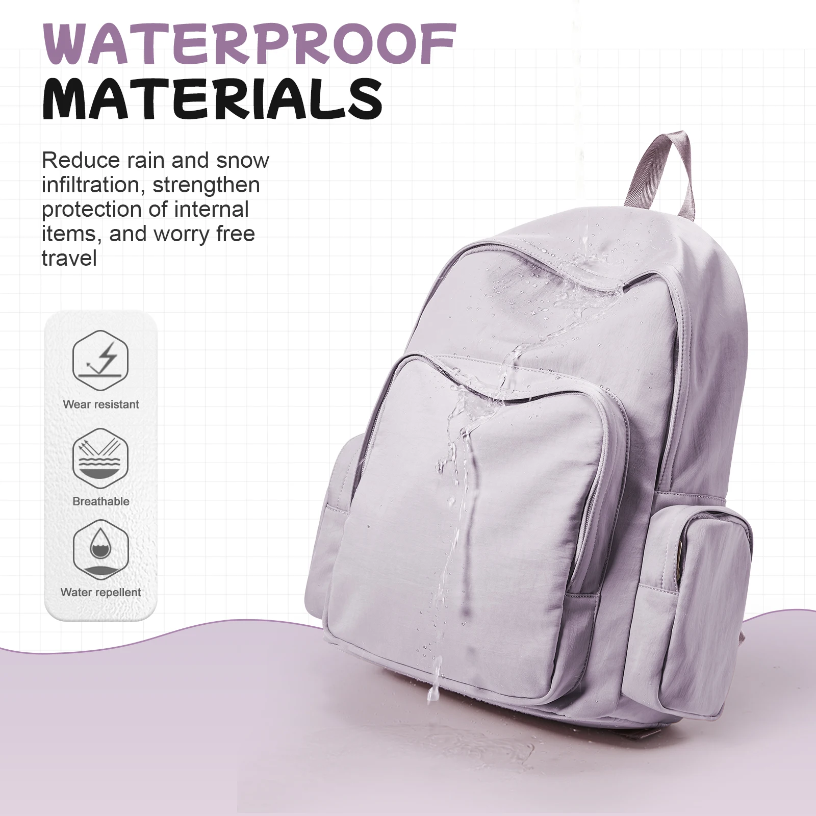  School Bag for Teenagers Girls Boys College Students 15.6-inch Laptop Bags Casual School rucksack, Primary Middle High Bookbag