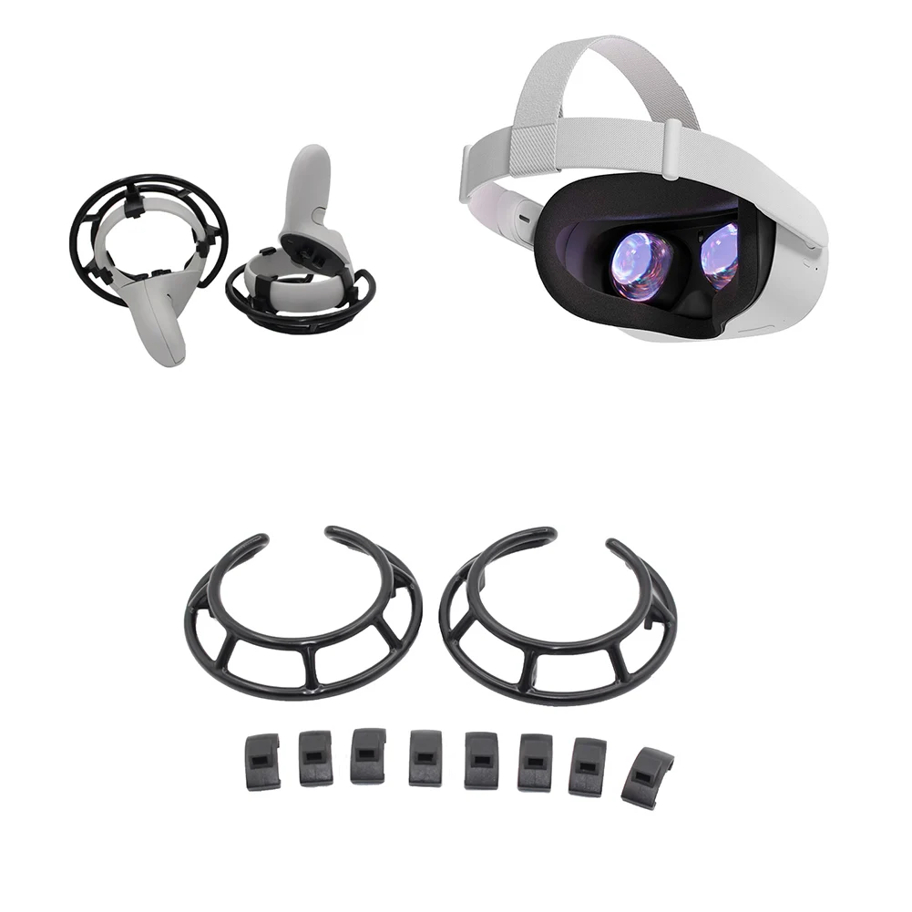 

1pair Guard Protective Cover VR Cage Replacement Parts Scratch Proof Controller Frame Anti Shock ABS Solid For Oculus Quest 2
