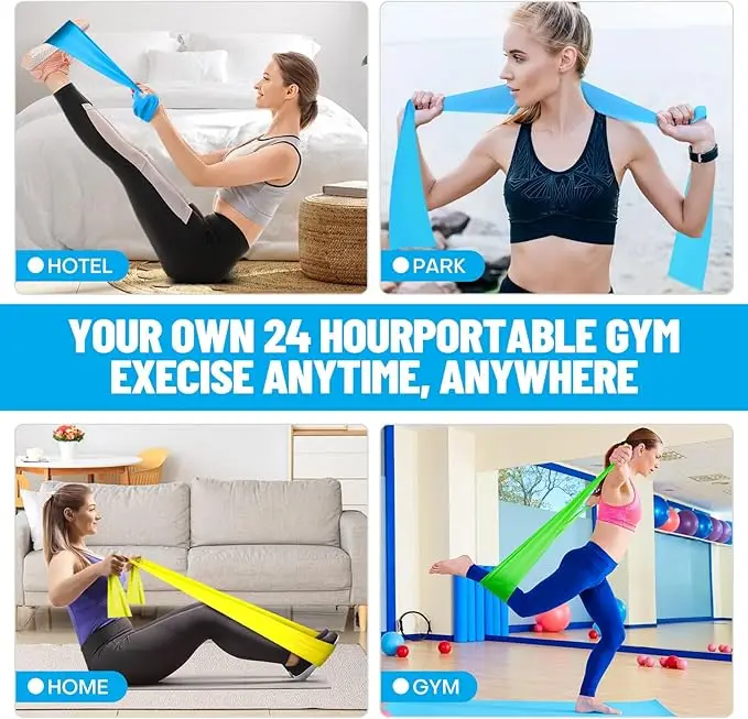 Four-Level Resistance Elastic Bands Set for Yoga, Pilates, and Strength Training