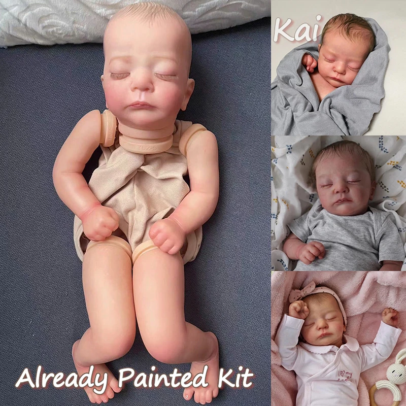 

19inch Kai Already Painted Newborn Baby Reborn Doll Kit Baby Lifelike Soft Touch Already Painted Unfinished Doll Parts