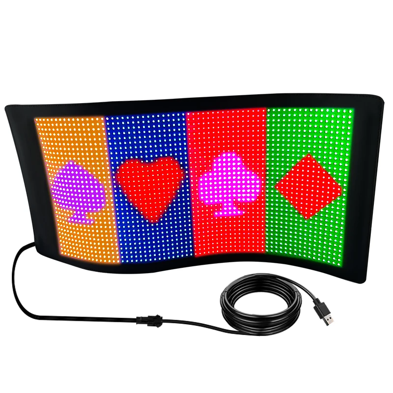 Adverising Light UP Full Color Flexible LED Display Screen Bluetooth APP Programmable Messages LED Screen Soft LED Ticker Board