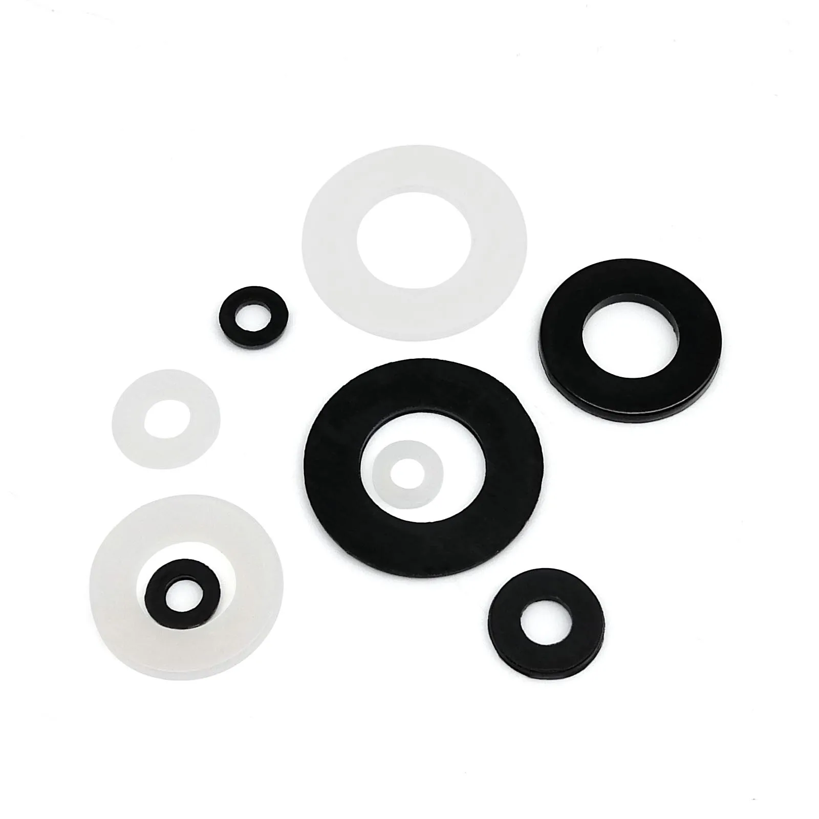 Nylon Flat Washer Plastic Spacer Gasket Ring Assortment Kit M2-M10 1 Box