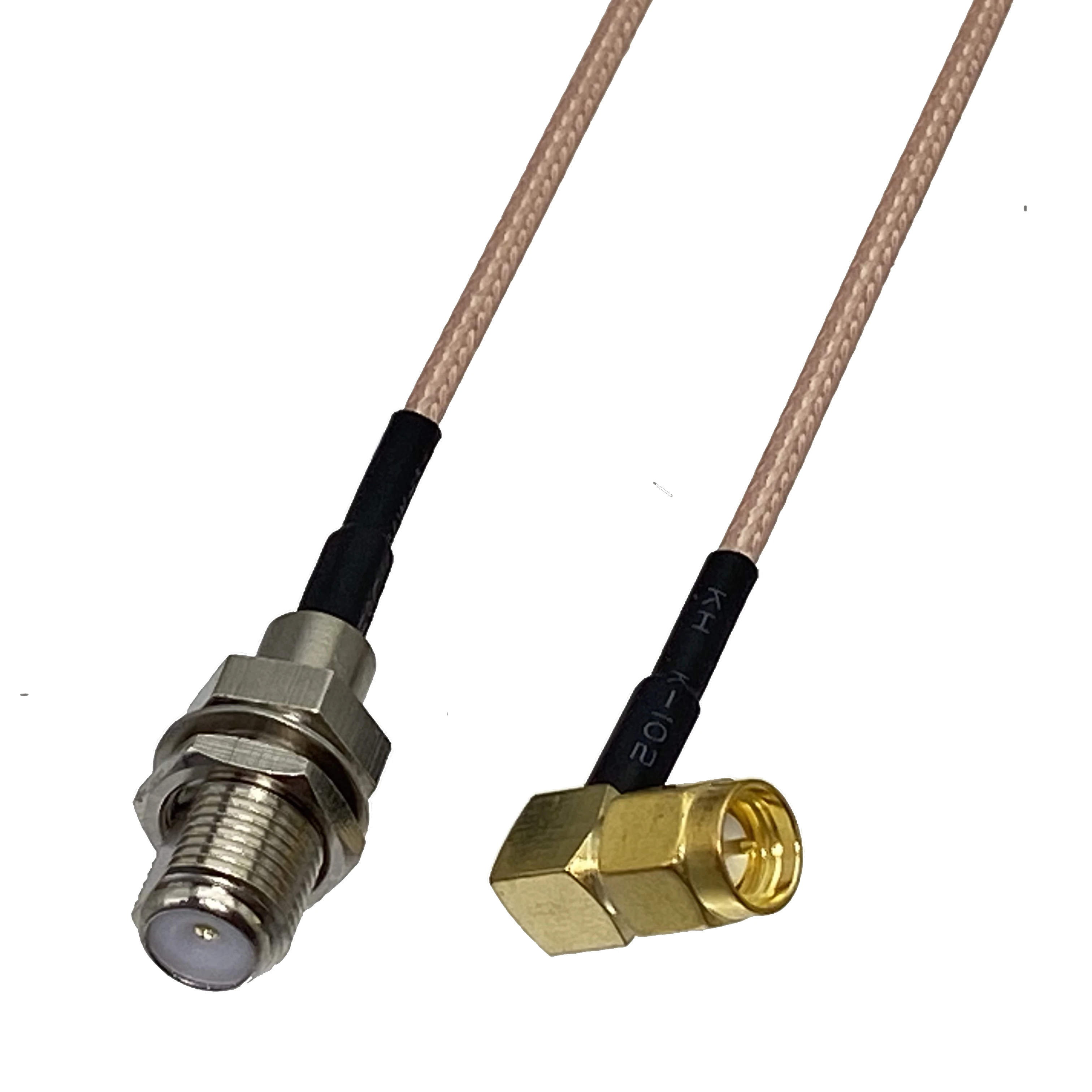 1pcs RG316 F TV Female Jack Nut Bulkhead to SMA Male Plug Right Angle Connector RF Coaxial Pigtail Jumper Cable New 4inch~20M