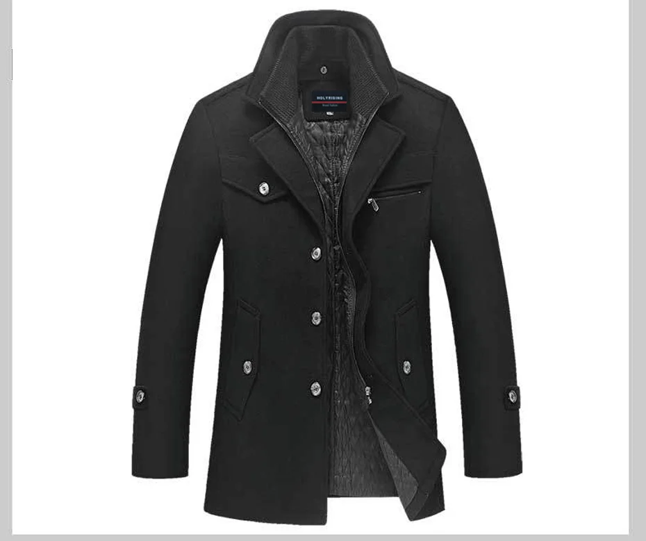 Description Picture 6 of itemMen's Wool Coats & Jackets Winter Mens Casual Warm Outerwear Jacket Overcoat Pea Coat holyrising #18092