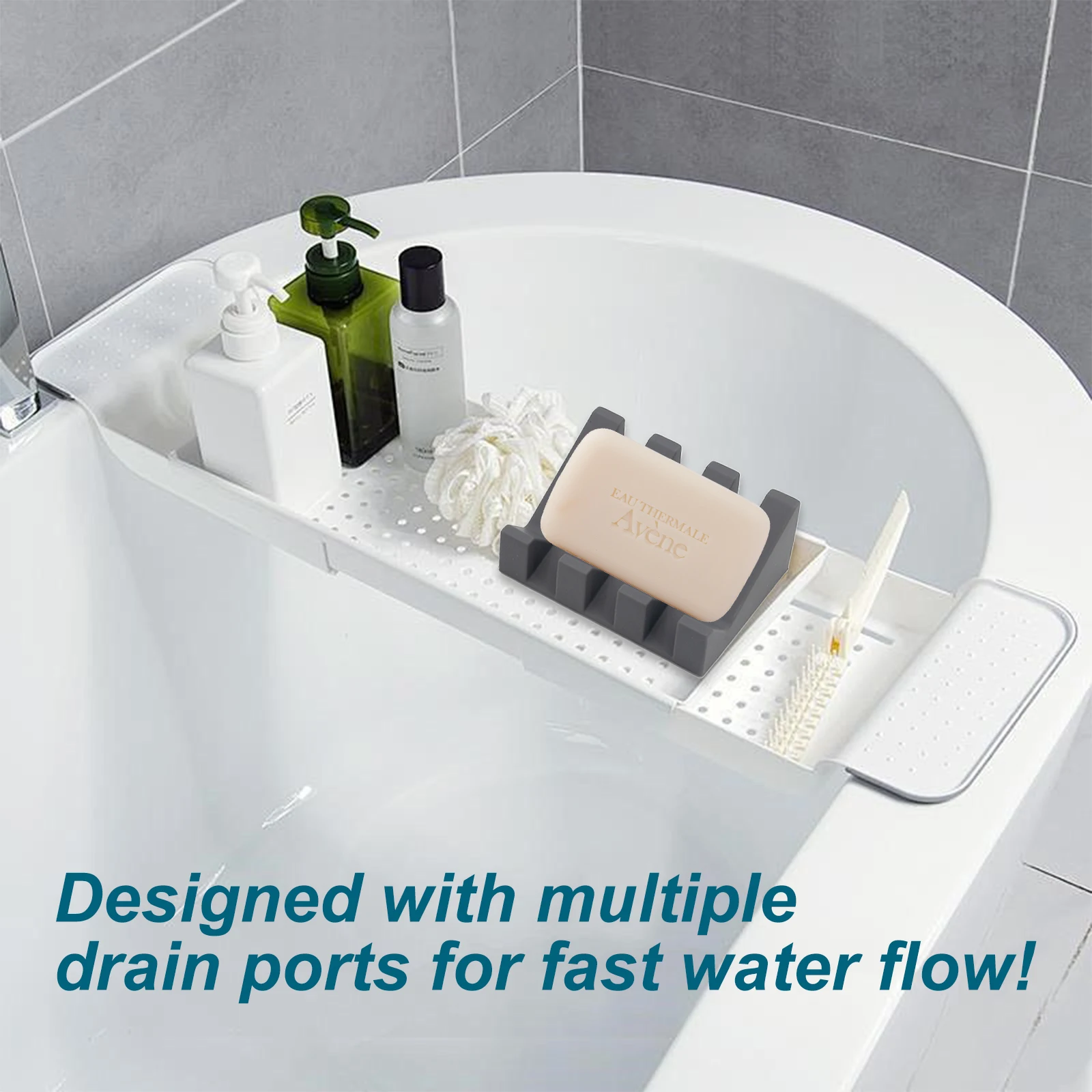 1pc silicone drainage soap tray, silicone soap box drainage rack, bathroom rack.