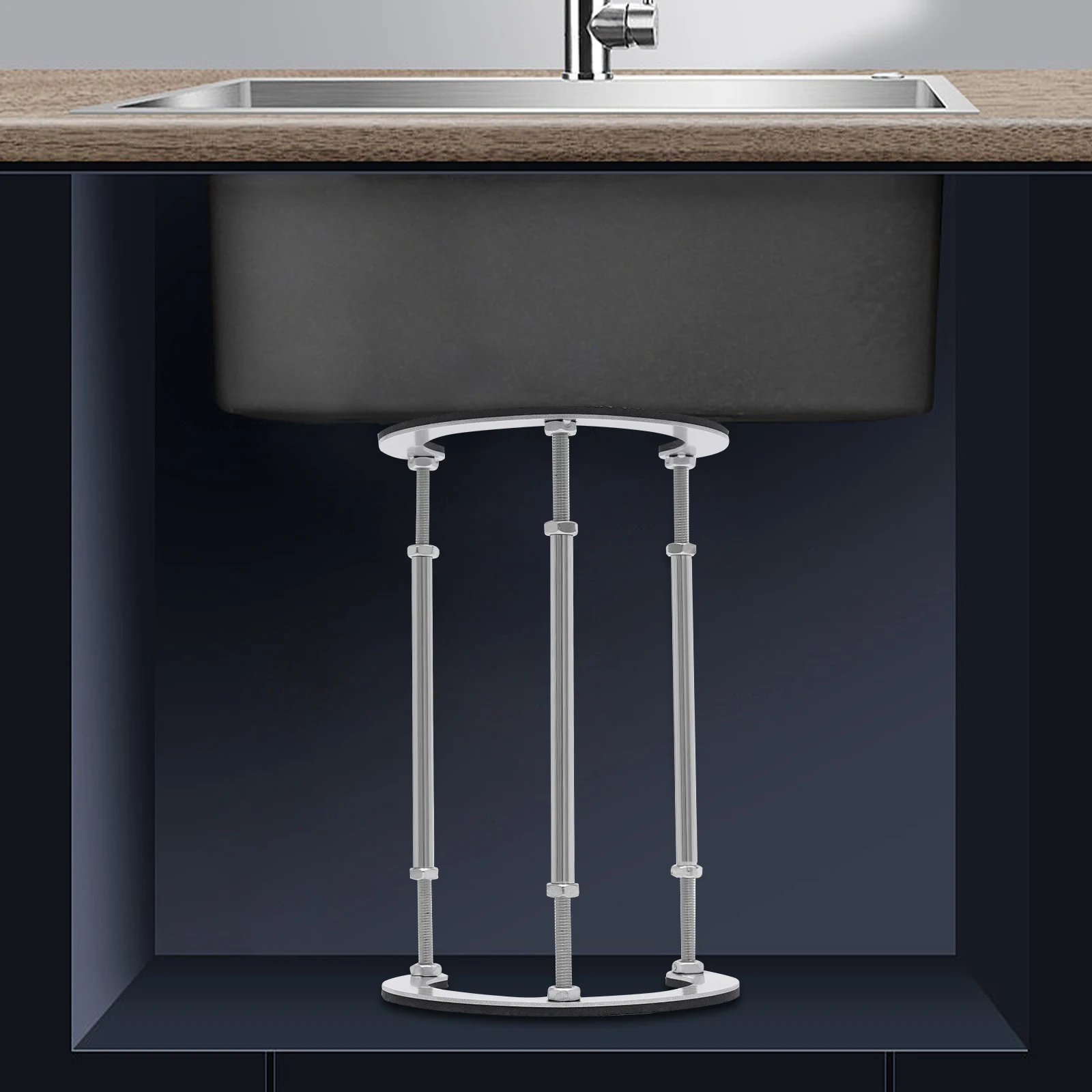 Special For Kitchen Sink Undermount Sink Brackets Stainless Steel Sink Legs Adjustable Sink Support Installation Kit For Kitchen