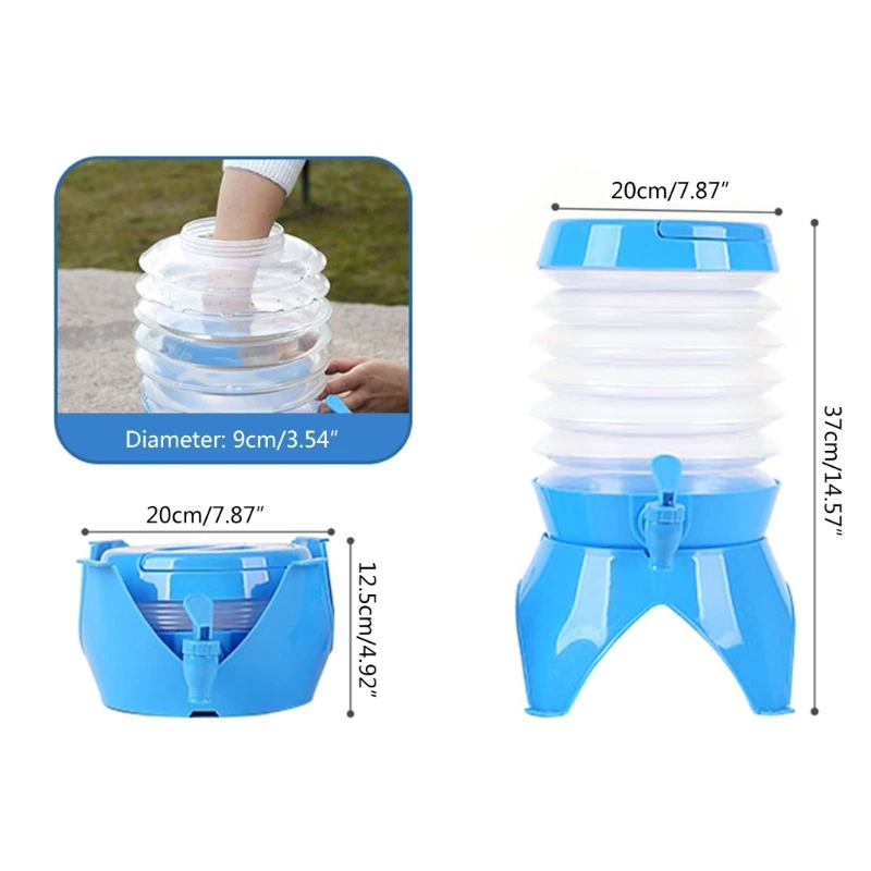 Water Storage Carrier 3.5L 5.5L 7.5L 9.5L Water Tank Container Bucket Tap Collapsible Jug Canteen