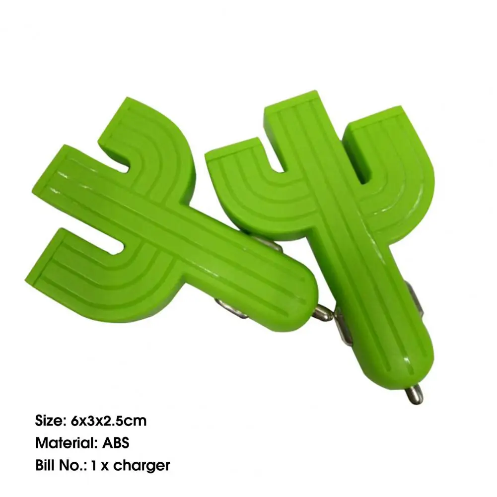 Car Charger Cactus Shape 3 USB Ports Multiple Stable Power Supply High Efficiency Fast Charging Flame retardant USB 1