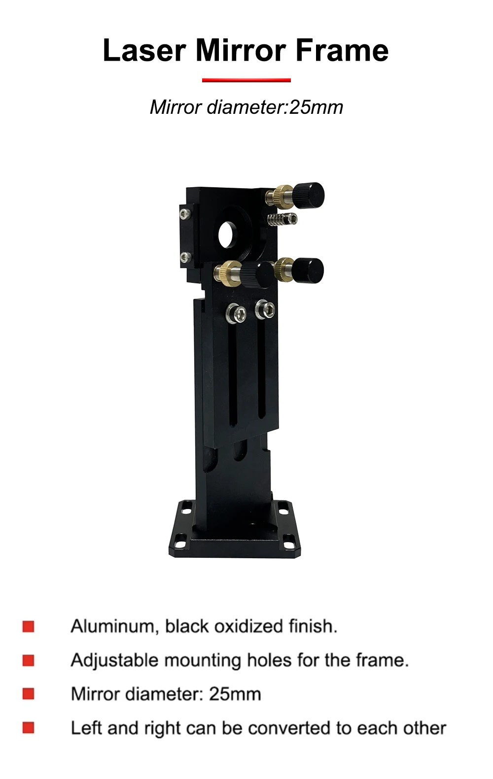 HUNST E-Serie CO2 First Reflector 25 mm Montagehalterung Lasergravur- und Schneidemaschine Integrierte Halterung – Detail 1