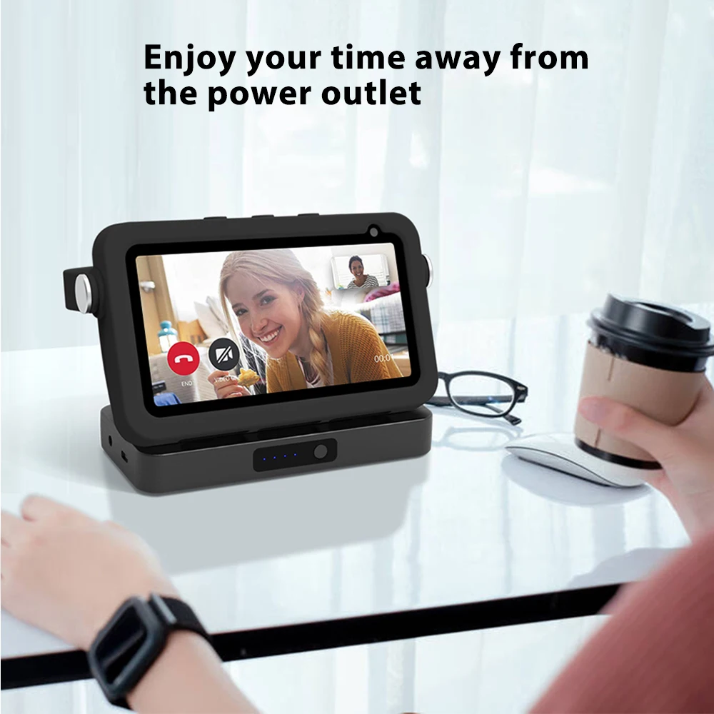 Echo show-ポータブルバッテリーベース,充電式,大容量,alexa用,高速