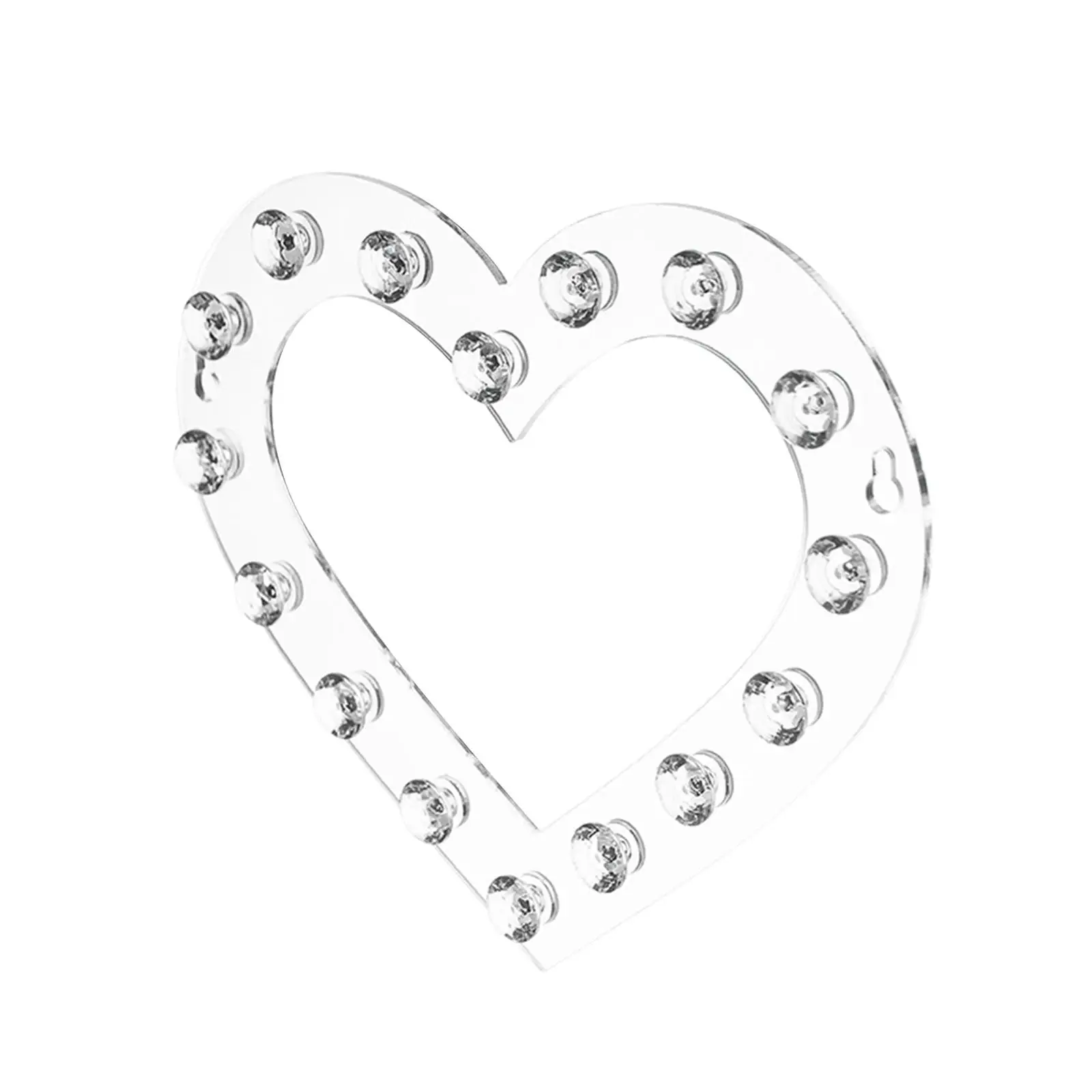 Jewelry Organizer with 16 Hooks Acrylic Heart-shaped Birthday Gifts Display Rack Jewelry Holder for Bangles Necklaces Bracelets