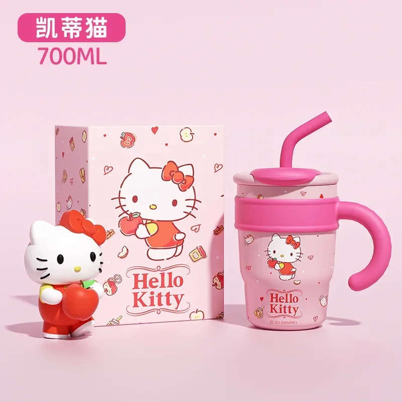 Sanrio Characters Stainless Steel Straw Cup 20oz Cartoon Hello Kitty K