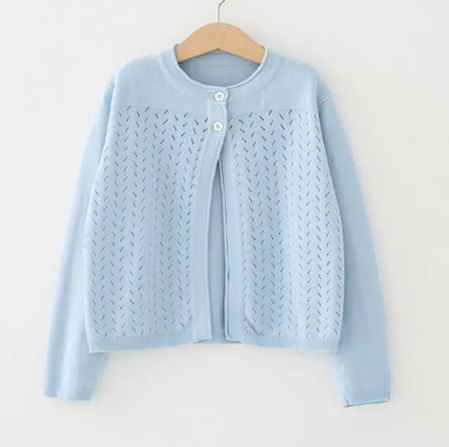 Cotton Girls Cardigan Outerwear Sweater Coat Shrug For 1-11yrs Kids