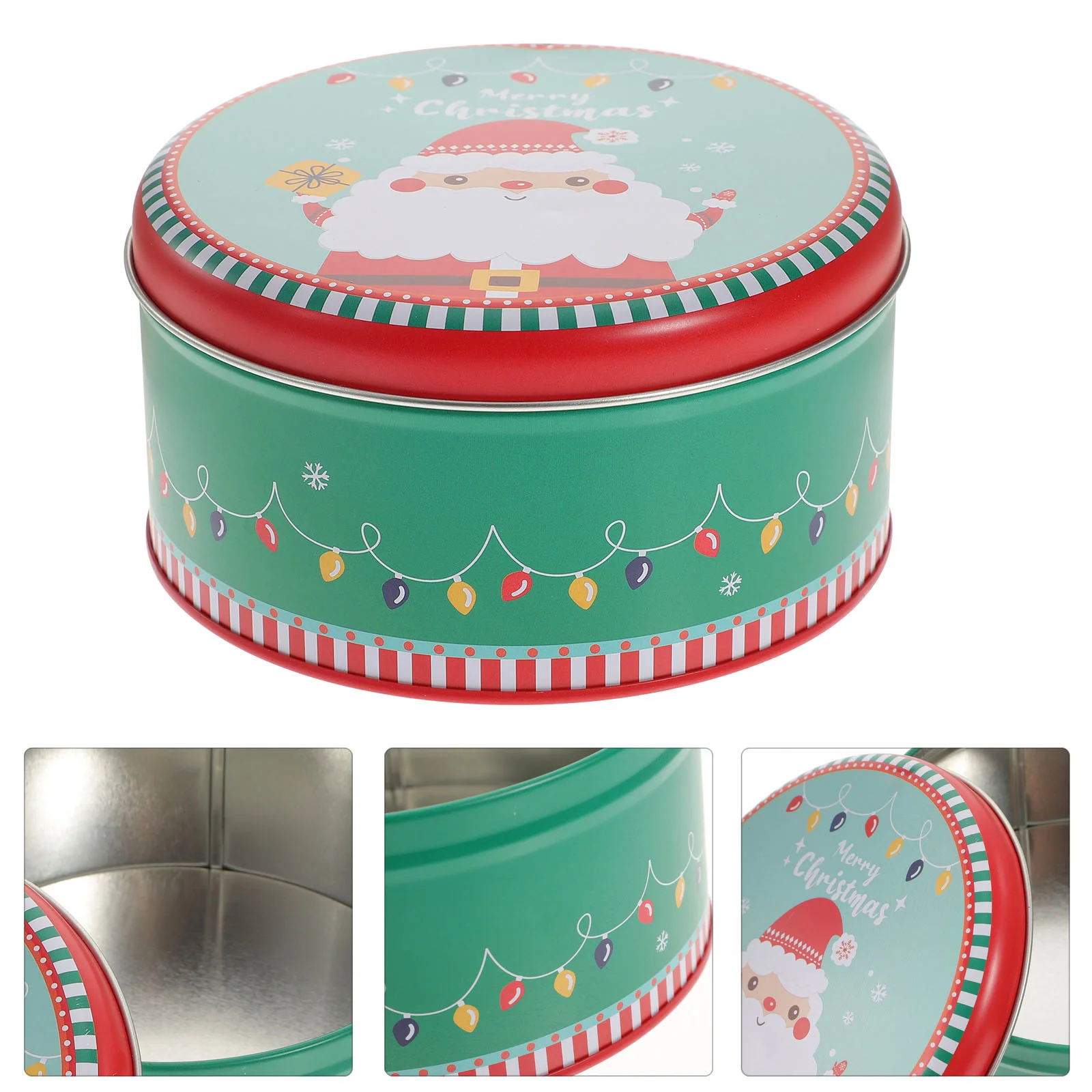 

Cabilock Christmas Cookie Tins Snowman Candy Box Decorative Round Gift Holiday Containers Party Supplies