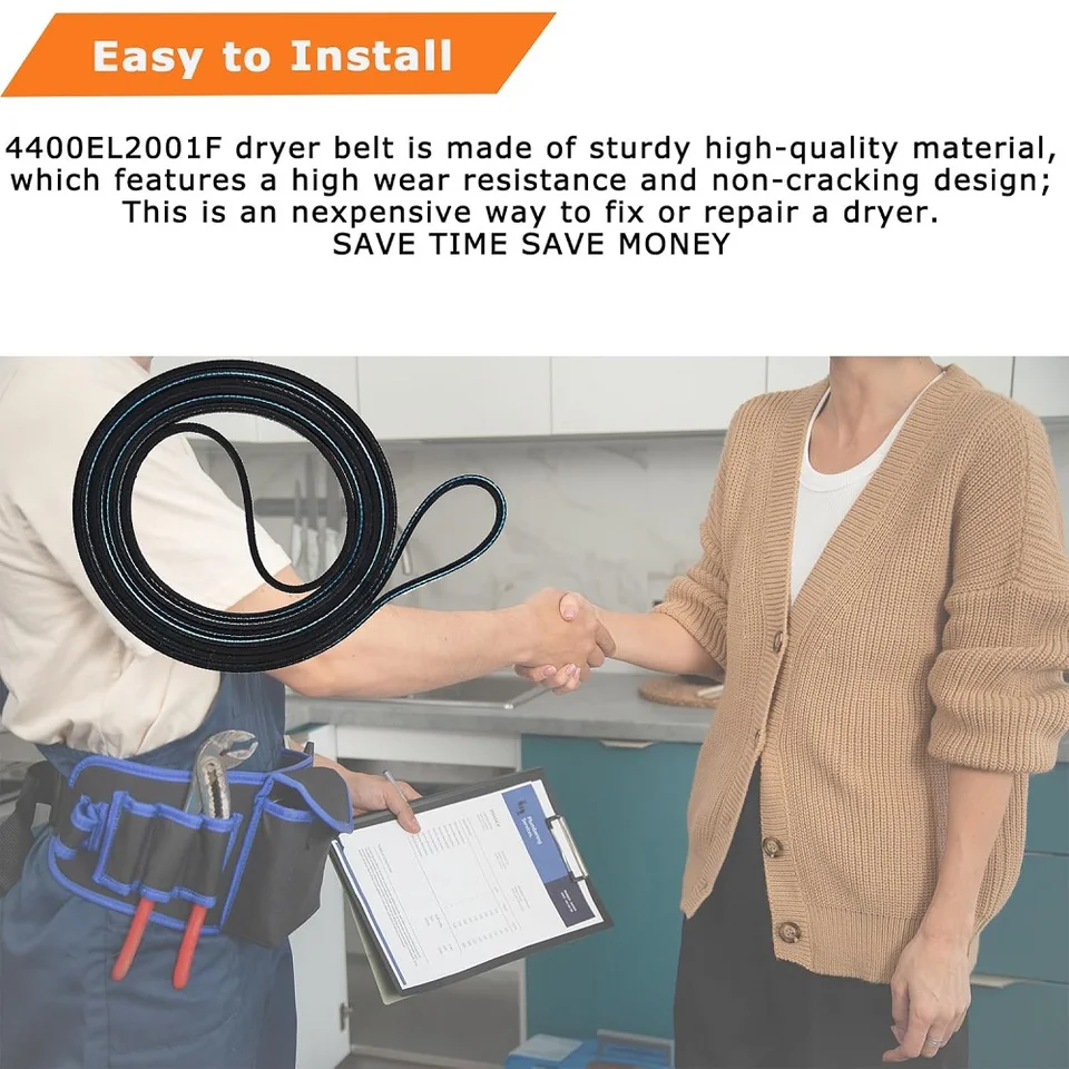 LG 4400EL2001A Dryer Drum Belt Replacement - Compatible With Kenmore, Whirlpool, 1/4" X 92" - View #10