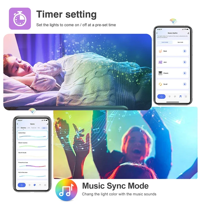 TUYA LED 스트립 조명, 가정용 RGBIC LED 네온 스트립, 와이파이 스마트라이프 앱 제어, 10m RGBIC 램프 테이프, 알렉사와 함께 작동, 10m, 32.8ft
