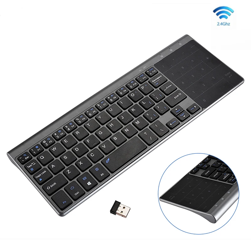 Tastiera Wireless 2.4G Con Mouse Touchpad 2 In 1 Tastiera Numerica Sottile Per Computer Windows Desktop Laptop Pc Tv Box