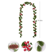  2M Christmas Artificial Plants Garland Decoration Pine Rattan For Table Centerpieces Fake Vines Living Room Decor Home Wreath 