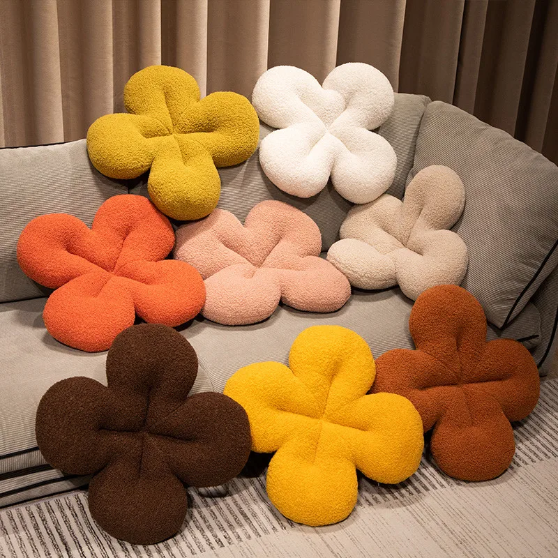 New Four Leaf Clover Plush Throw Pillow Toy Cartoon Stuffed Plants Leaves Plushies Cushion Doll Anime Soft Kids Toys Home Decor 12 designs natural daisy clover transparent pet flowers stickers flowers leaves plants diary stickers kawaii stationery stickers