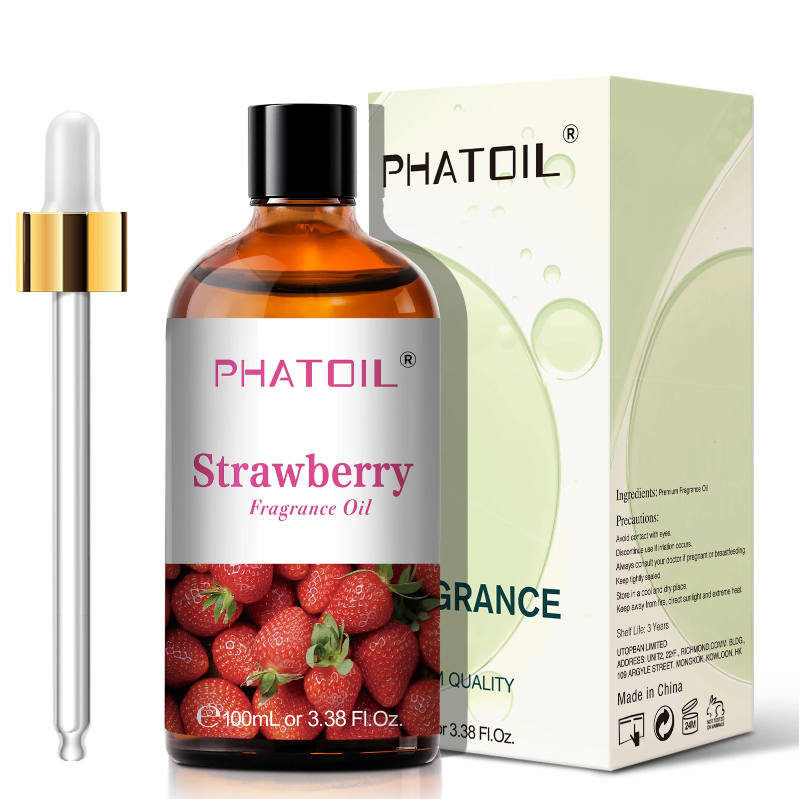 thumbnail image 2 of PHATOIL 100ml aceite aromático frutado dulce para hacer velas difusores-aceite aromático de coco y vainilla fresa limón melocotón pera, 2 of 5