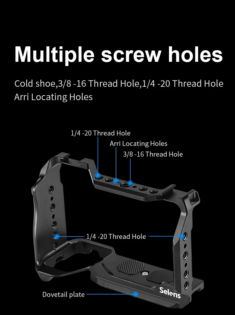 Camera Cage  for DSLR SONY A6700 with Multiple Expansion Holes Photography Prote