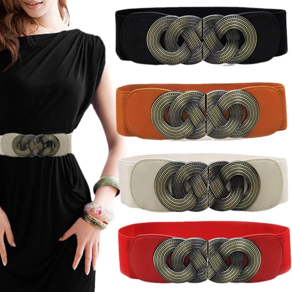 Coprivita allungato da donna elastico versatile alla moda europea e americana, fibbia antica in bronzo antico da uomo grasso, taglia grande, cintura allargata da donna_voghion.com