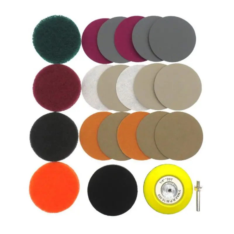 

21 Pcs 3 Inch Car Headlight Repair Pad Headlight Polishing Discs Car Headlight Care Sanding Grinder With Soft Foam Buffering Pad