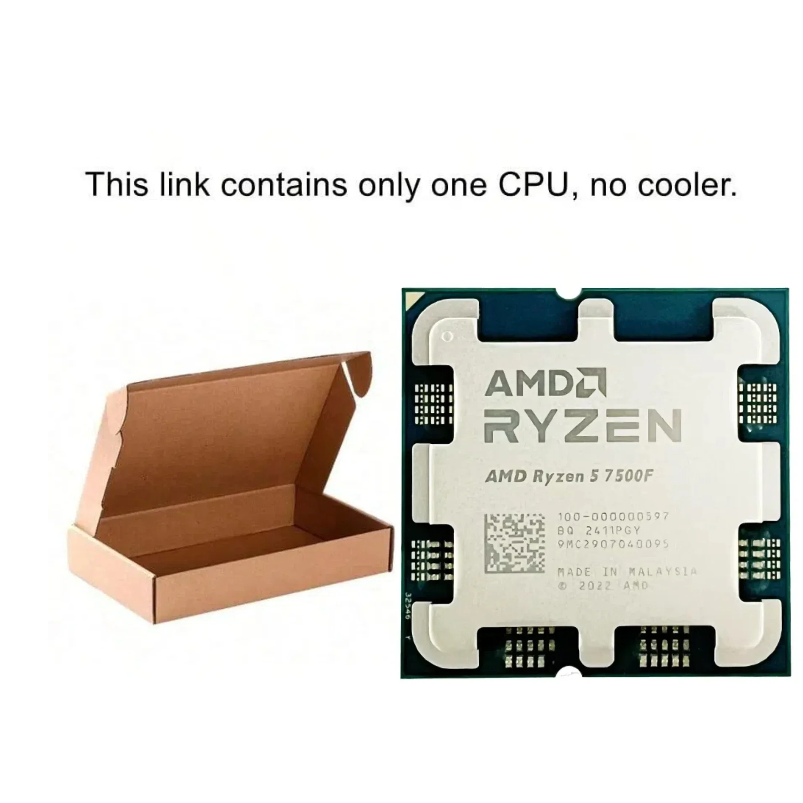 AMD R5 7500F 라이젠 5 7500F 6코어 12스레드 AM5 플랫폼 업그레이드 DDR5 메모리 데스크탑 게이밍 CPU (내장 그래픽 없음)
