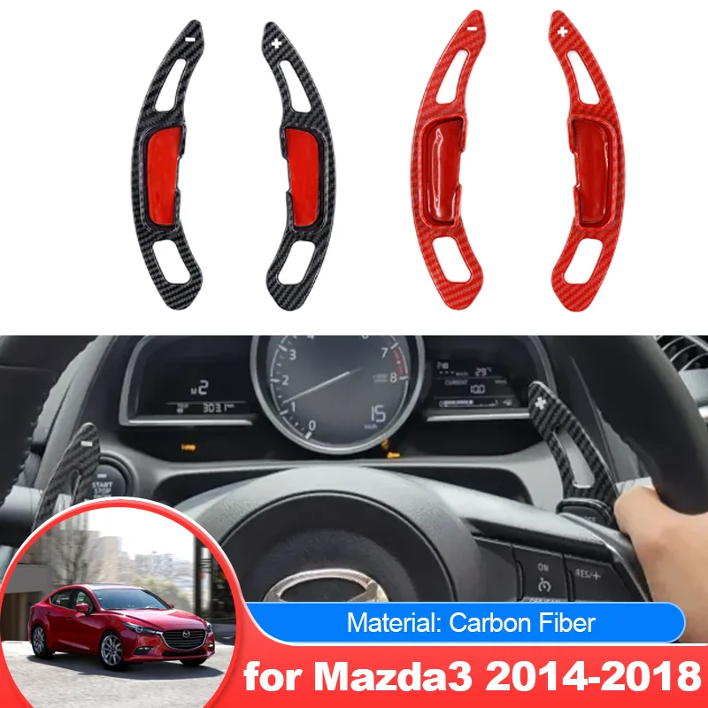 

Carbon Fiber Car Steering Wheel DSG Extension Paddle Shift for Mazda3 3 Hatchback MK3 BM 2014 2015 2016 2017 2018 Accessories